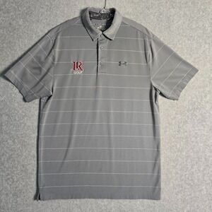 Under Armour Men's M HeatGear Golf Polo Shirt Short Sleeve Striped Loose